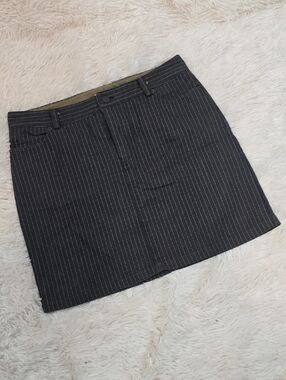 Liquid Blue Denim-Like Pinstripe Mini Skirt Size 8